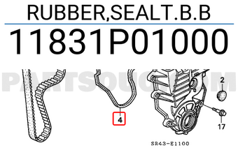 Honda 11831P01000 RUBBER,SEALT.B.B
