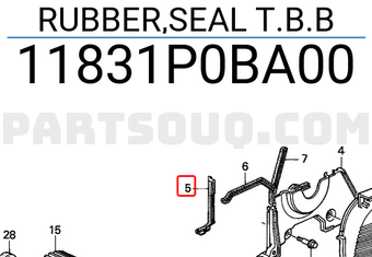 Honda 11831P0BA00 RUBBER,SEAL T.B.B