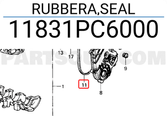 Honda 11831PC6000 RUBBERA,SEAL