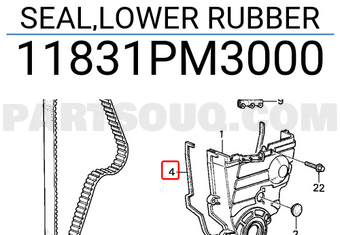 Honda 11831PM3000 SEAL,LOWER RUBBER
