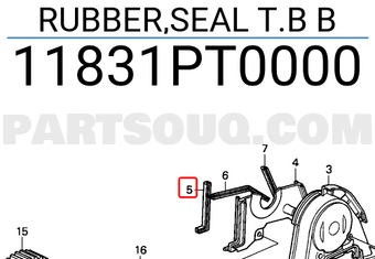 Honda 11831PT0000 RUBBER,SEAL T.B B