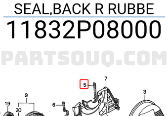 Honda 11832P08000 SEAL,BACK R RUBBE