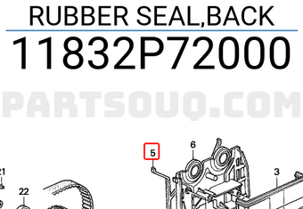 Honda 11832P72000 RUBBER SEAL,BACK