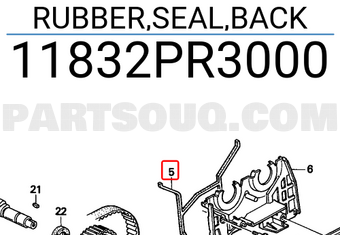 Honda 11832PR3000 RUBBER,SEAL,BACK