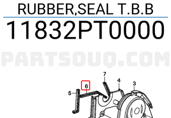 Honda 11832PT0000 RUBBER,SEAL T.B.B