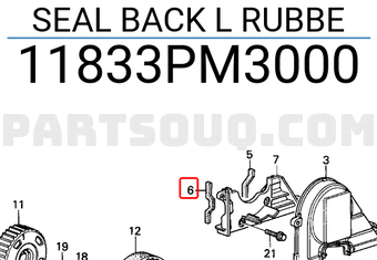 Honda 11833PM3000 SEAL BACK L RUBBE