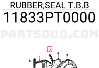 Honda 11833PT0000 RUBBER,SEAL T.B.B