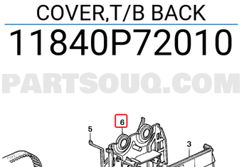 Honda 11840P72010 COVER,T/B BACK