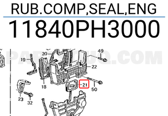 Honda 11840PH3000 RUB.COMP,SEAL,ENG