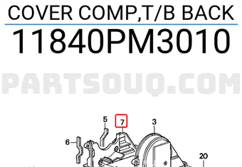 Honda 11840PM3010 COVER COMP,T/B BACK