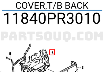 Honda 11840PR3010 COVER,T/B BACK