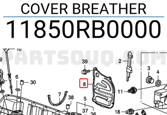 Honda 11850RB0000 COVER BREATHER
