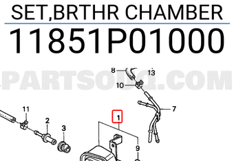 Honda 11851P01000 SET,BRTHR CHAMBER