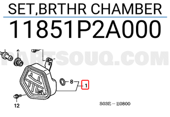 Honda 11851P2A000 SET,BRTHR CHAMBER