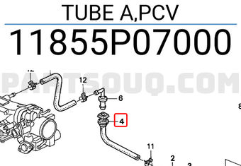 Honda 11855P07000 TUBE A,PCV