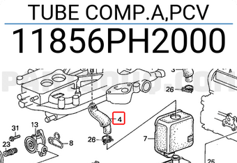 Honda 11856PH2000 TUBE COMP.A,PCV