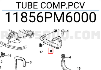 Honda 11856PM6000 TUBE COMP,PCV