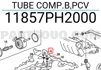 Honda 11857PH2000 TUBE COMP.B,PCV
