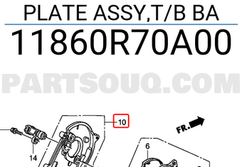 Honda 11860R70A00 PLATE ASSY,T/B BA