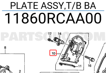 Honda 11860RCAA00 PLATE ASSY,T/B BA