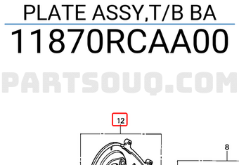Honda 11870RCAA00 PLATE ASSY,T/B BA