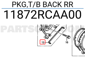 Honda 11872RCAA00 PKG,T/B BACK RR