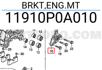 Honda 11910P0A010 BRKT,ENG.MT
