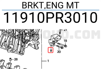 Honda 11910PR3010 BRKT,ENG MT