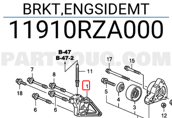 Honda 11910RZA000 BRKT,ENGSIDEMT