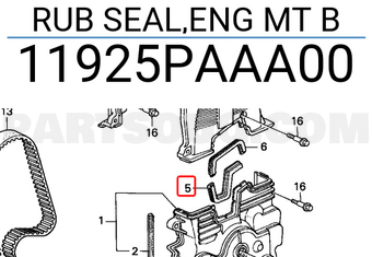 Honda 11925PAAA00 RUB SEAL,ENG MT B