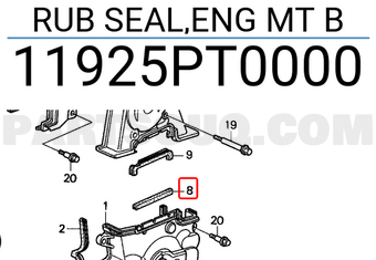 Honda 11925PT0000 RUB SEAL,ENG MT B