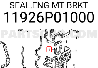 Honda 11926P01000 SEAL,ENG MT BRKT
