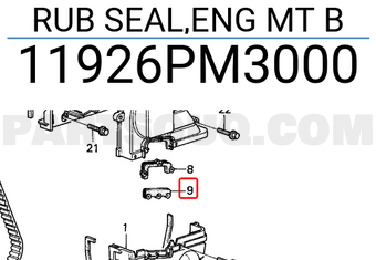 Honda 11926PM3000 RUB SEAL,ENG MT B