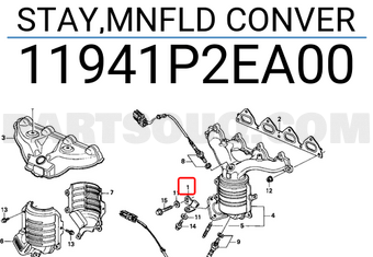 Honda 11941P2EA00 STAY,MNFLD CONVER