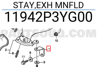 Honda 11942P3YG00 STAY,EXH MNFLD
