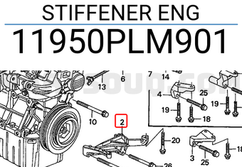 Honda 11950PLM901 STIFFENER ENG