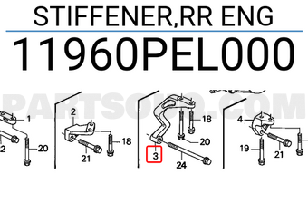 Honda 11960PEL000 STIFFENER,RR ENG