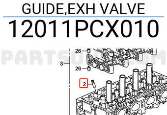 Honda 12011PCX010 GUIDE,EXH VALVE