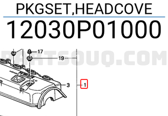 Honda 12030P01000 PKGSET,HEADCOVE