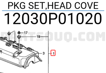 Honda 12030P01020 PKG SET,HEAD COVE