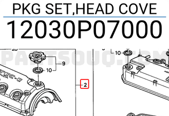 Honda 12030P07000 PKG SET,HEAD COVE
