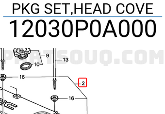 Honda 12030P0A000 PKG SET,HEAD COVE