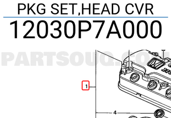 Honda 12030P7A000 PKG SET,HEAD CVR
