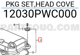 Honda 12030PWC000 PKG SET,HEAD COVE