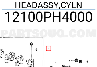 Honda 12100PH4000 HEADASSY,CYLN