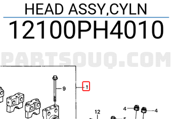 Honda 12100PH4010 HEAD ASSY,CYLN