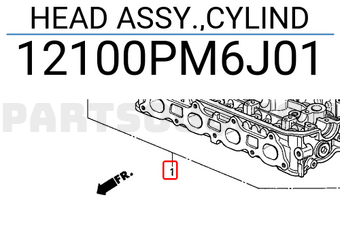 Honda 12100PM6J01 HEAD ASSY.,CYLIND