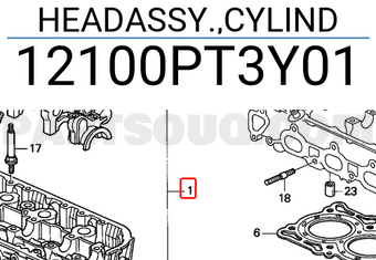 Honda 12100PT3Y01 HEADASSY.,CYLIND
