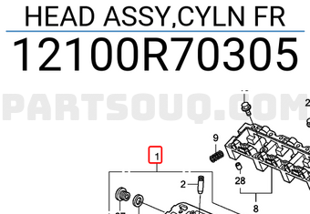 Honda 12100R70305 HEAD ASSY,CYLN FR
