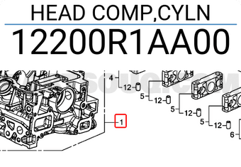Honda 12200R1AA00 HEAD COMP,CYLN